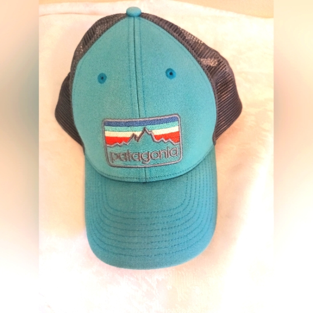 Patagonia teal gray mesh Vintage hat